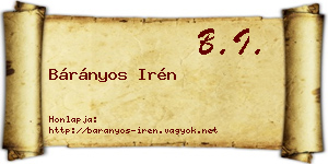 Bárányos Irén névjegykártya